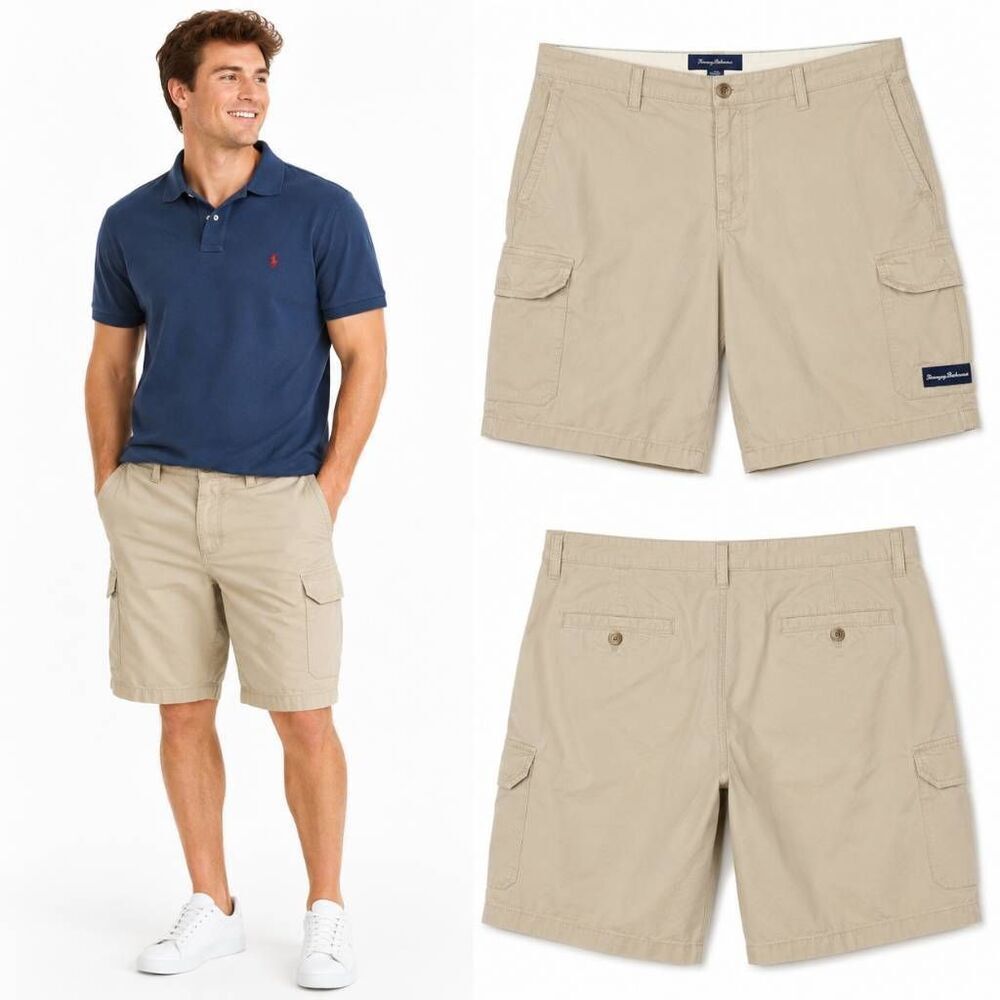 Tommy Bahama Khaki Shorts Men's 46R Stretch Chino Beige